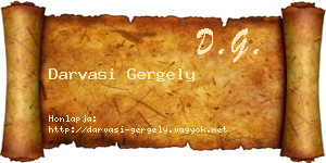 Darvasi Gergely névjegykártya